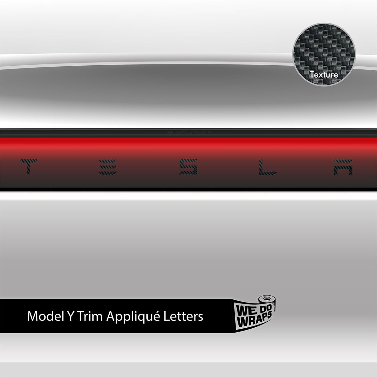 3M Carbon Fiber Tesla Emblem Decals (Front + Back) | Model Y