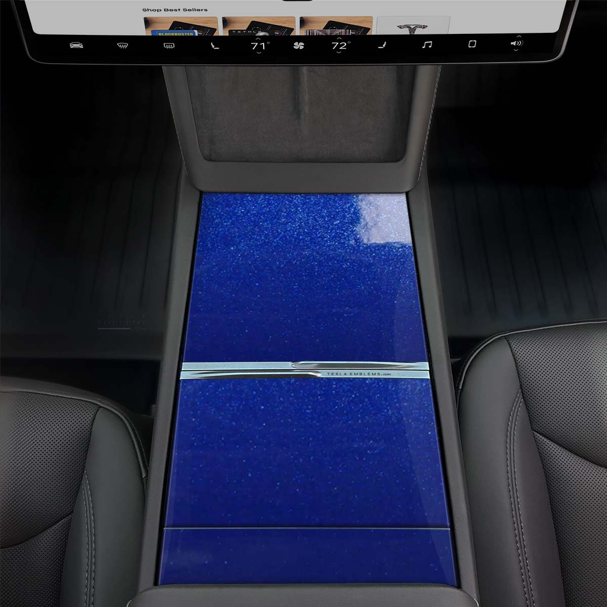 3M Deep Blue Metallic | Tesla Center Console Wrap Kit | Model 3 '24-26 Refresh