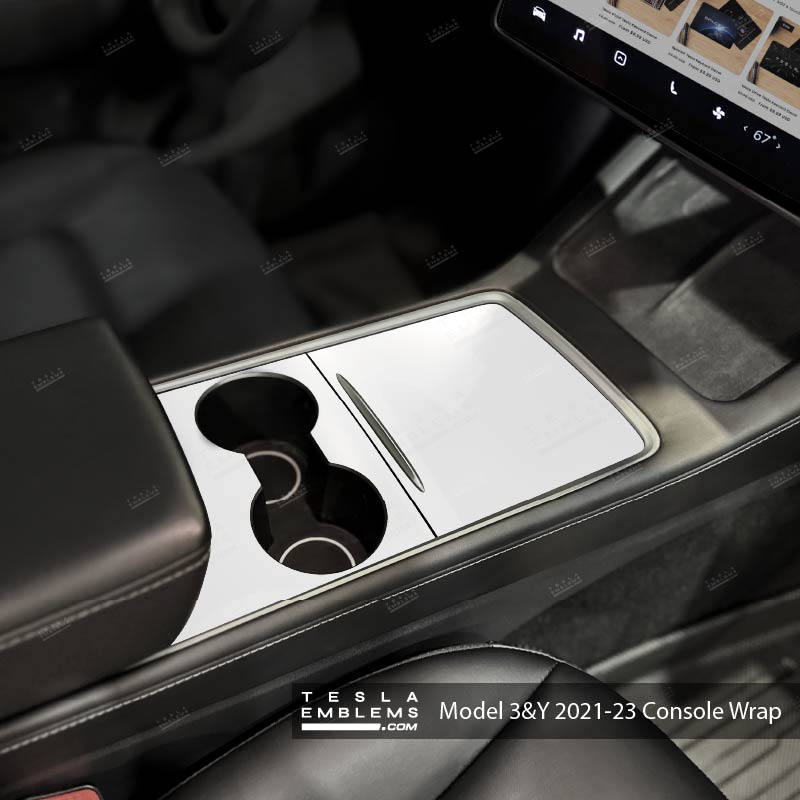 3M Satin White | Tesla Center Console Wrap Kit | Model Y '21-25