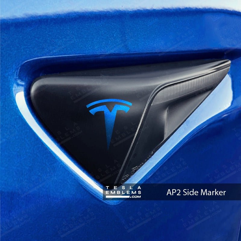 3M Gloss Fire Blue Tesla Autopilot Camera Side Marker Decals (2pcs)