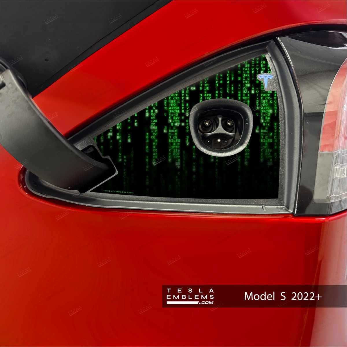 Digital Rain Tesla Charge Port Wrap | Model S