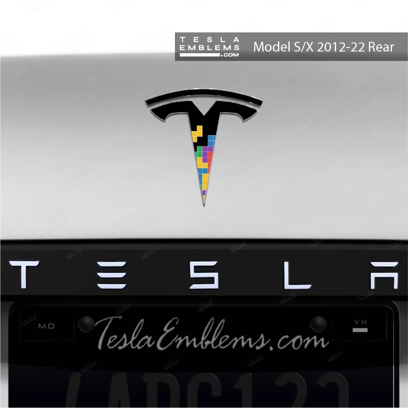Tetromino Tesla Emblem Decals (Front + Back) | Model S