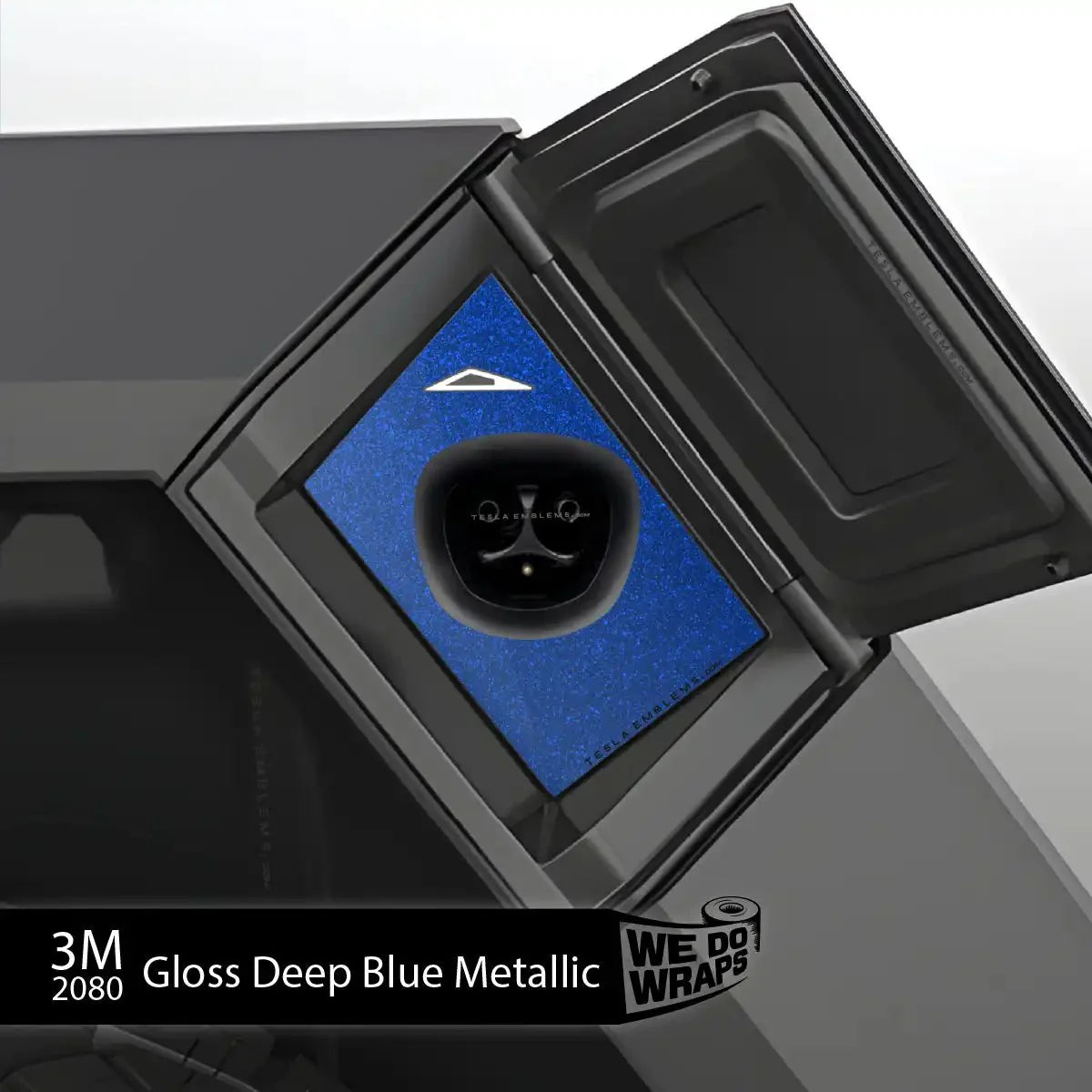 3M Deep Blue Metallic Tesla Charge Port Wrap | Cybertruck