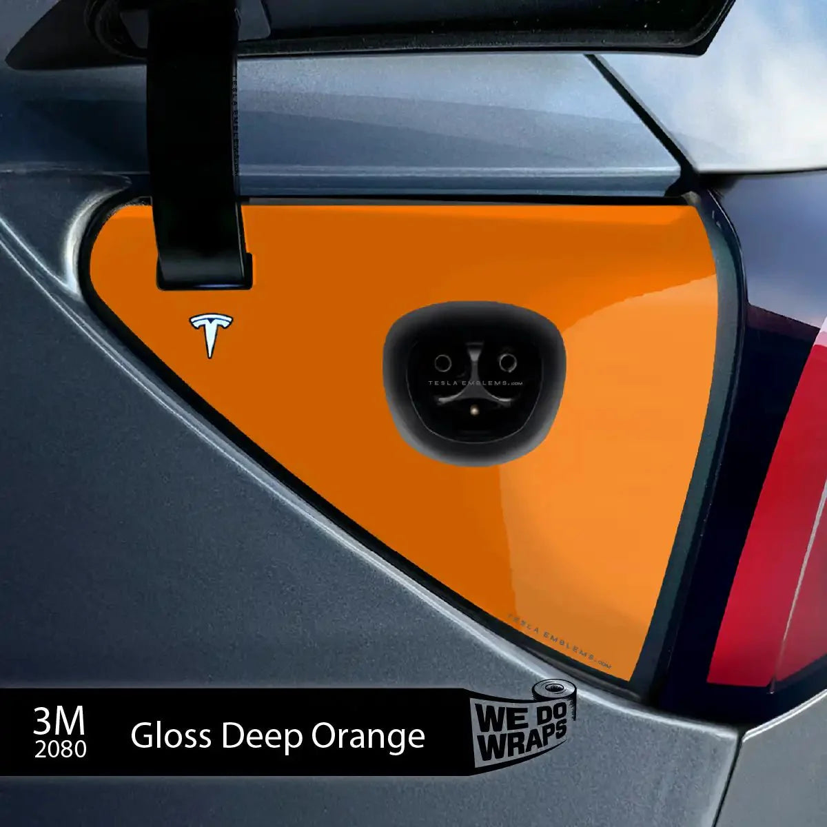 3M Gloss Deep Orange Tesla Charge Port Wrap | Model Y