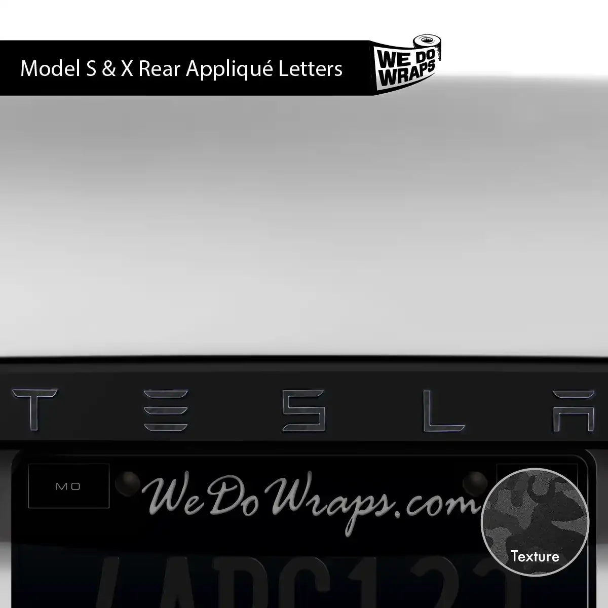 3M Shadow Black Camo Tesla Emblem Decals (Front + Back) | Model S