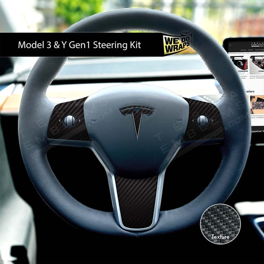3M Carbon Fiber Tesla Steering Wheel Wrap | MY 2019-'25