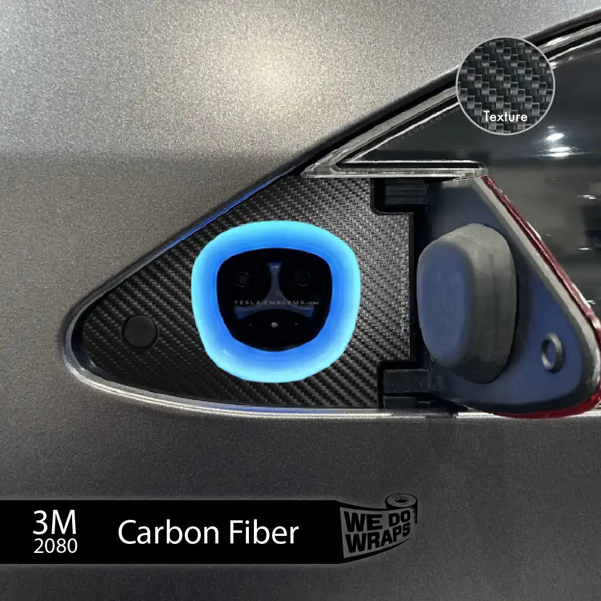 3M Carbon Fiber Tesla Charge Port Wrap | Model X