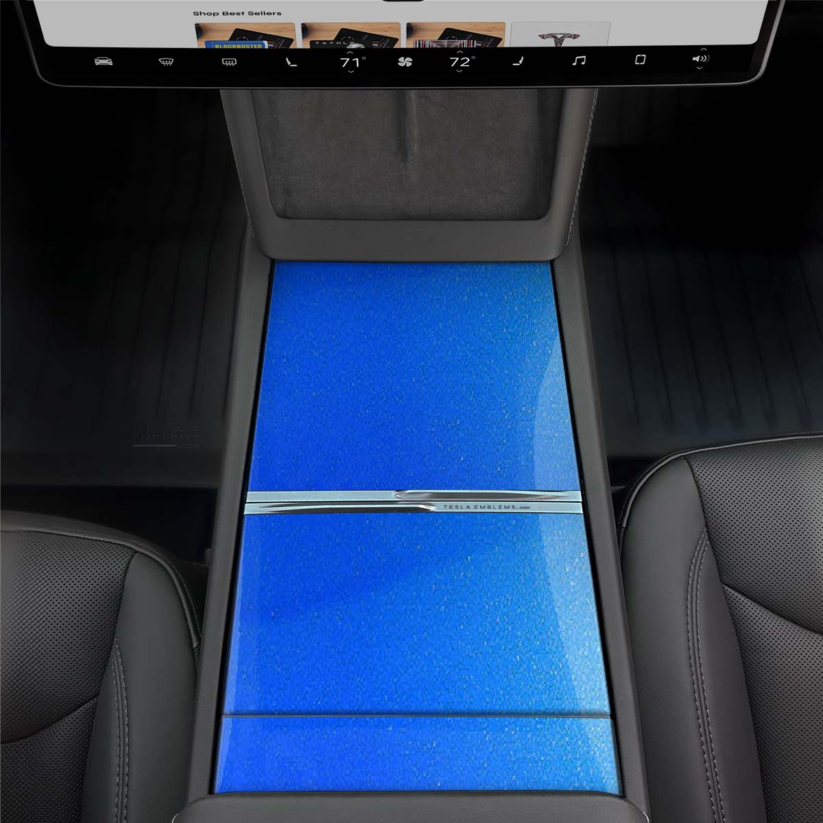 3M Gloss Fire Blue | Tesla Center Console Wrap Kit | Model 3 '24-26 Refresh