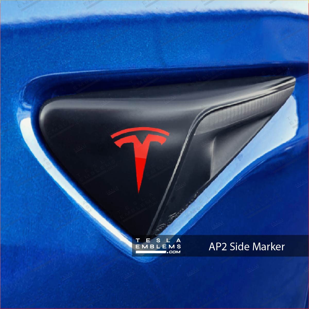 3M Gloss Hot Rod Red Tesla Autopilot Camera Side Marker Decals (2pcs)