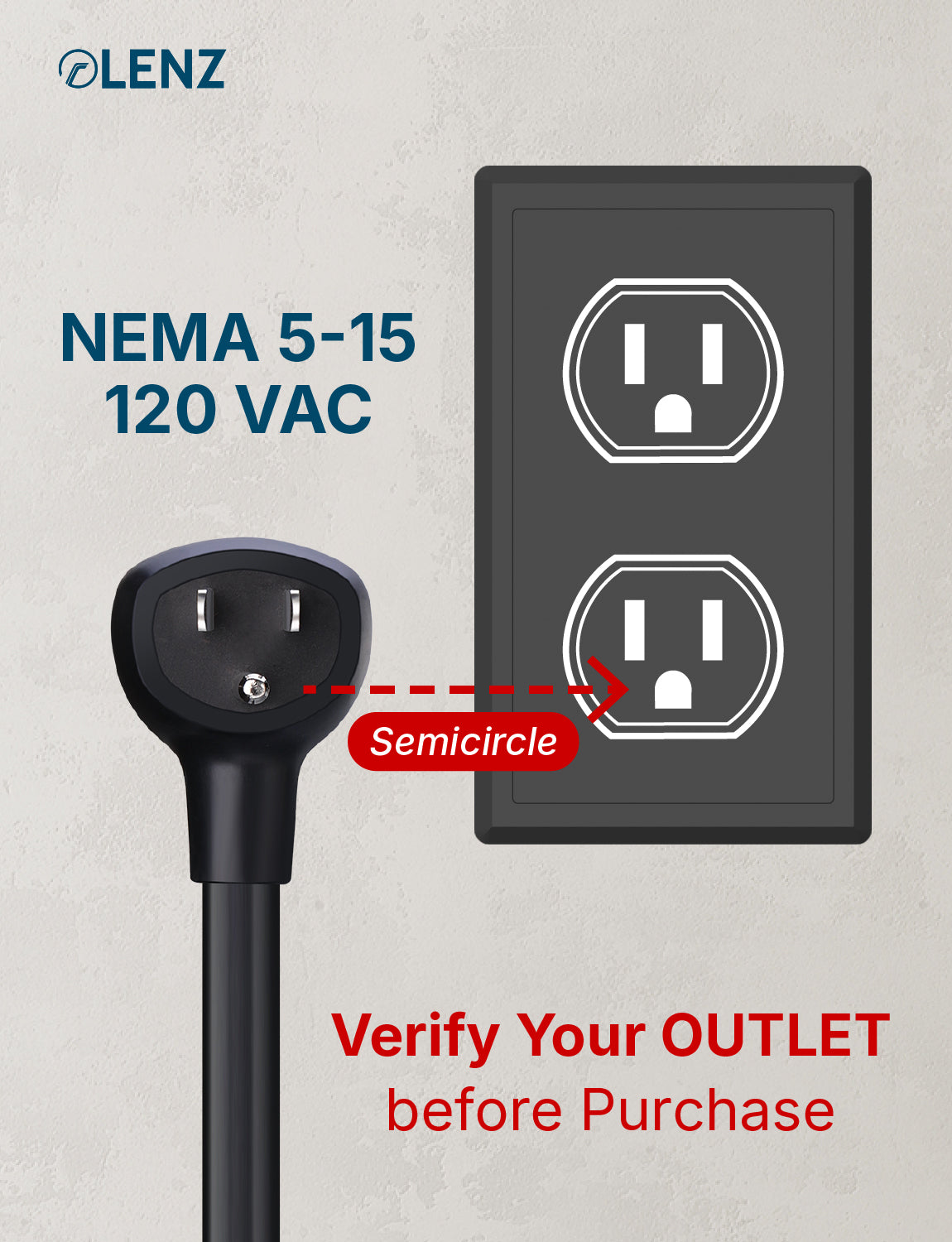 NEMA 5-15 Adapter Compatible with Tesla Gen 2 and Gen 3 Mobile Chargers Standard 10" Length