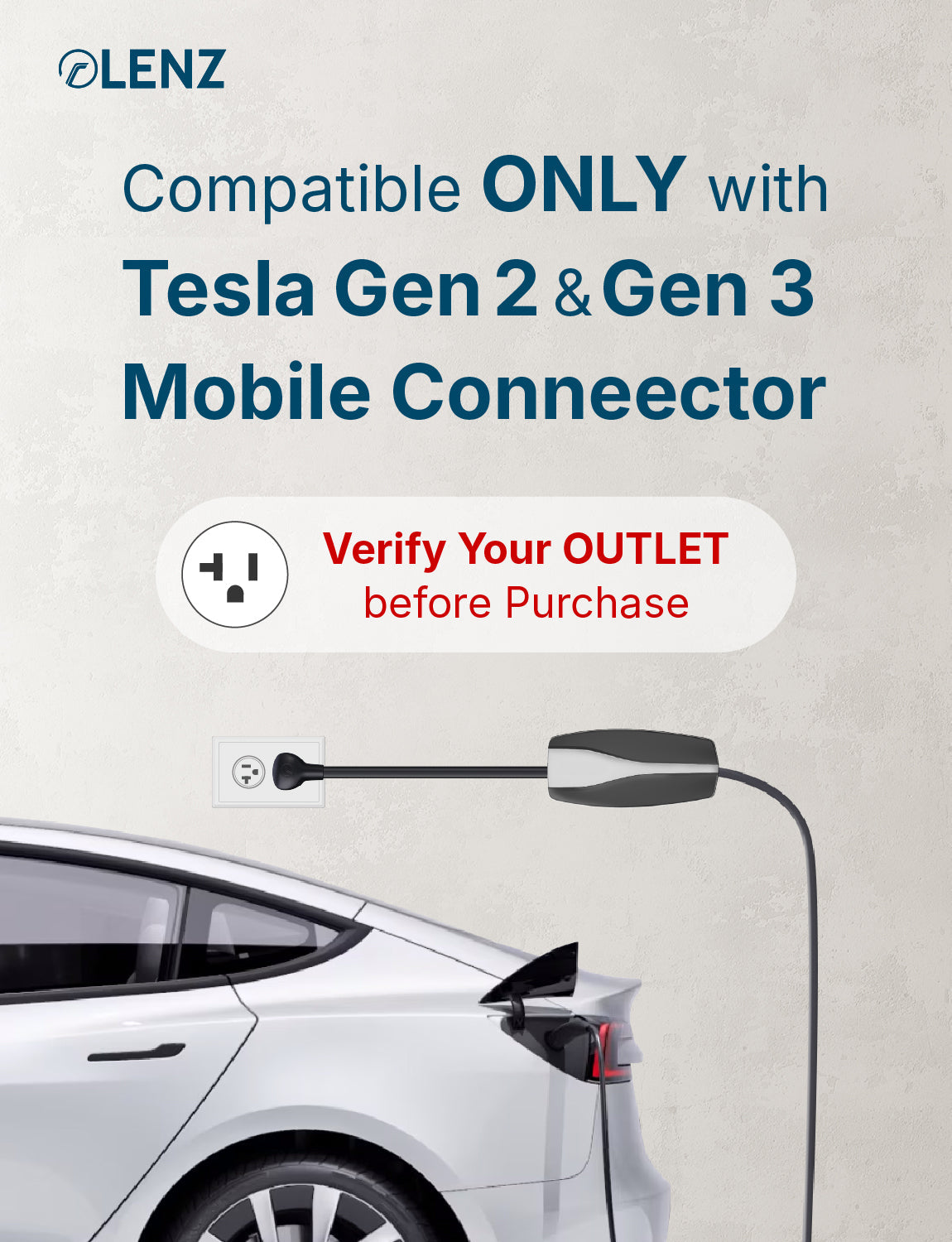 NEMA 6-20 Adapter Compatible with Tesla Gen 2 and Gen 3 Mobile Chargers Extended Length 16"