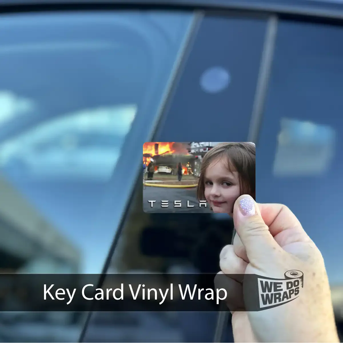 Burning House Girl Meme | NFC Key Card Wrap