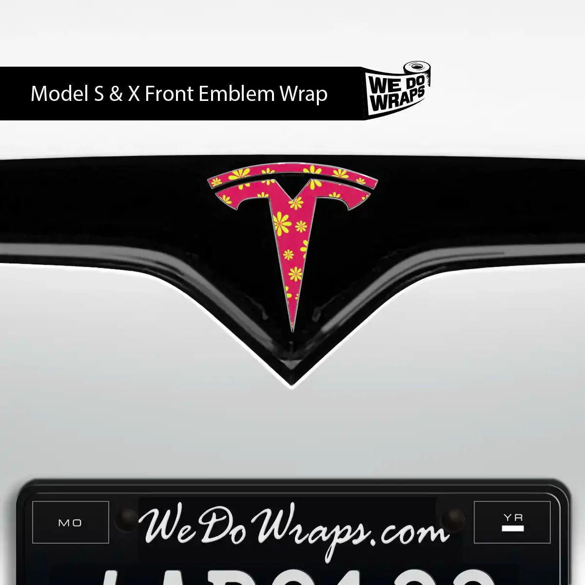 Flower Power Tesla Emblem Decals (Front + Back) | Model S