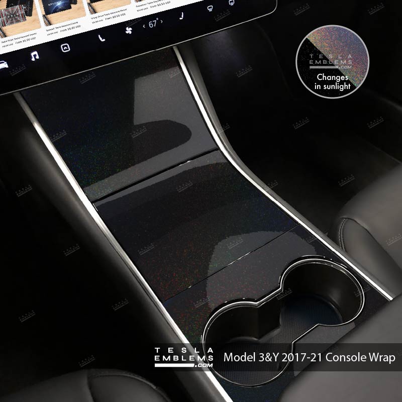 KPMF Gloss Morpheus Black | Tesla Center Console Wrap Kit | Model Y ’19-20