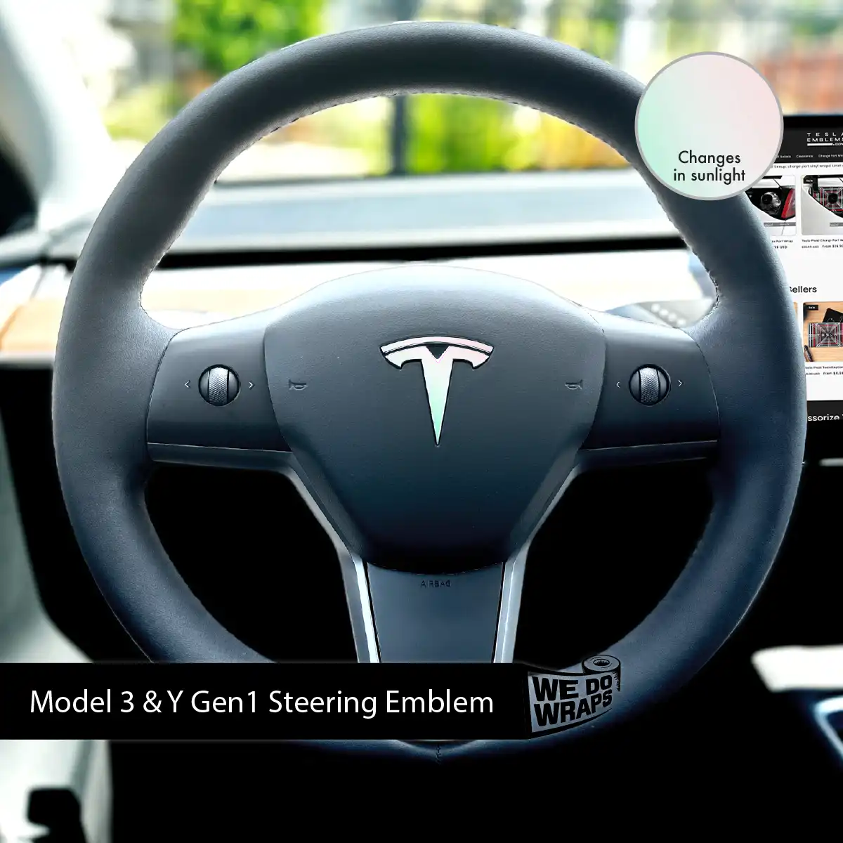 KPMF Matte Aurora Pearl Tesla Steering Wheel Wrap | MY 2019-'25