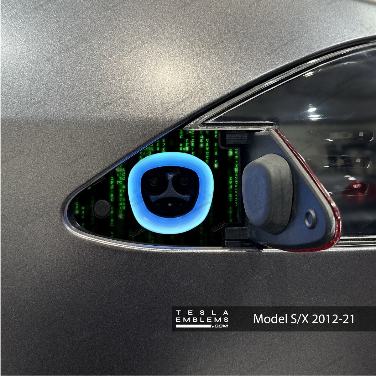 Digital Rain Tesla Charge Port Wrap | Model S