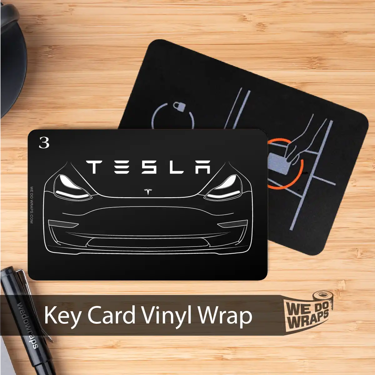 Model 3 Front Outline | NFC Key Card Wrap