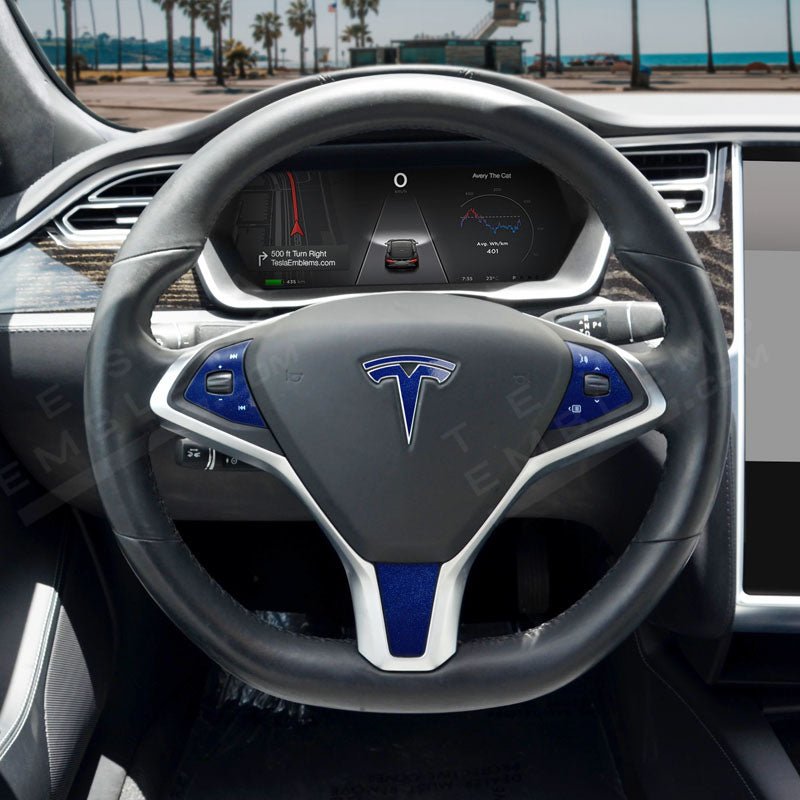 3M Deep Blue Metallic Tesla Steering Wheel Wrap | Model X