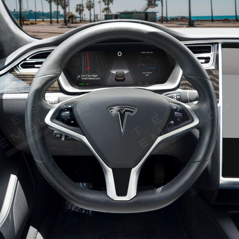 3M Gloss Black Tesla Steering Wheel Wrap | Model X