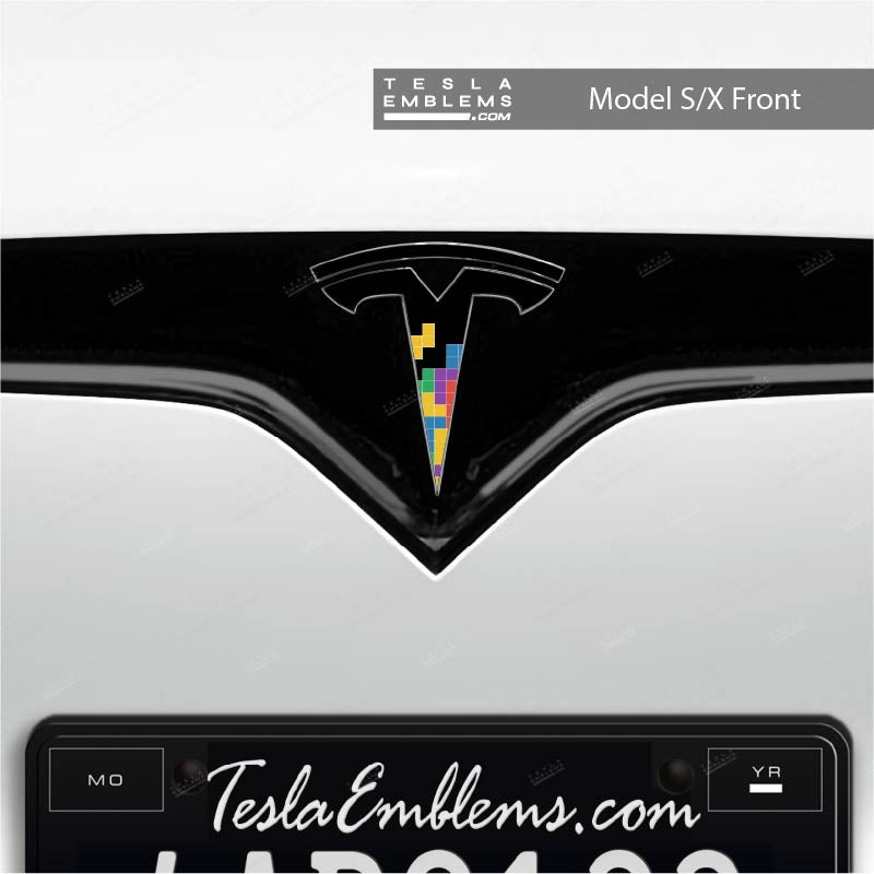 Tetromino Tesla Emblem Decals (Front + Back) | Model S