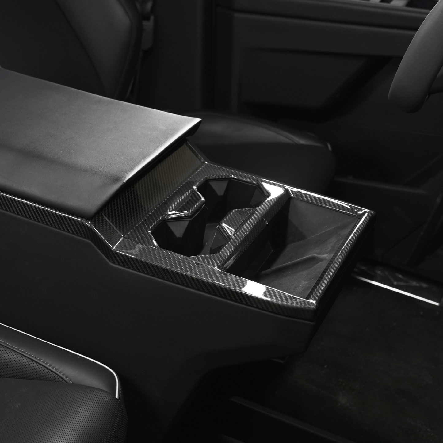 [Real Carbon Fiber] Front Drain Cup Panel For Cybertruck (Glossy/Matte)