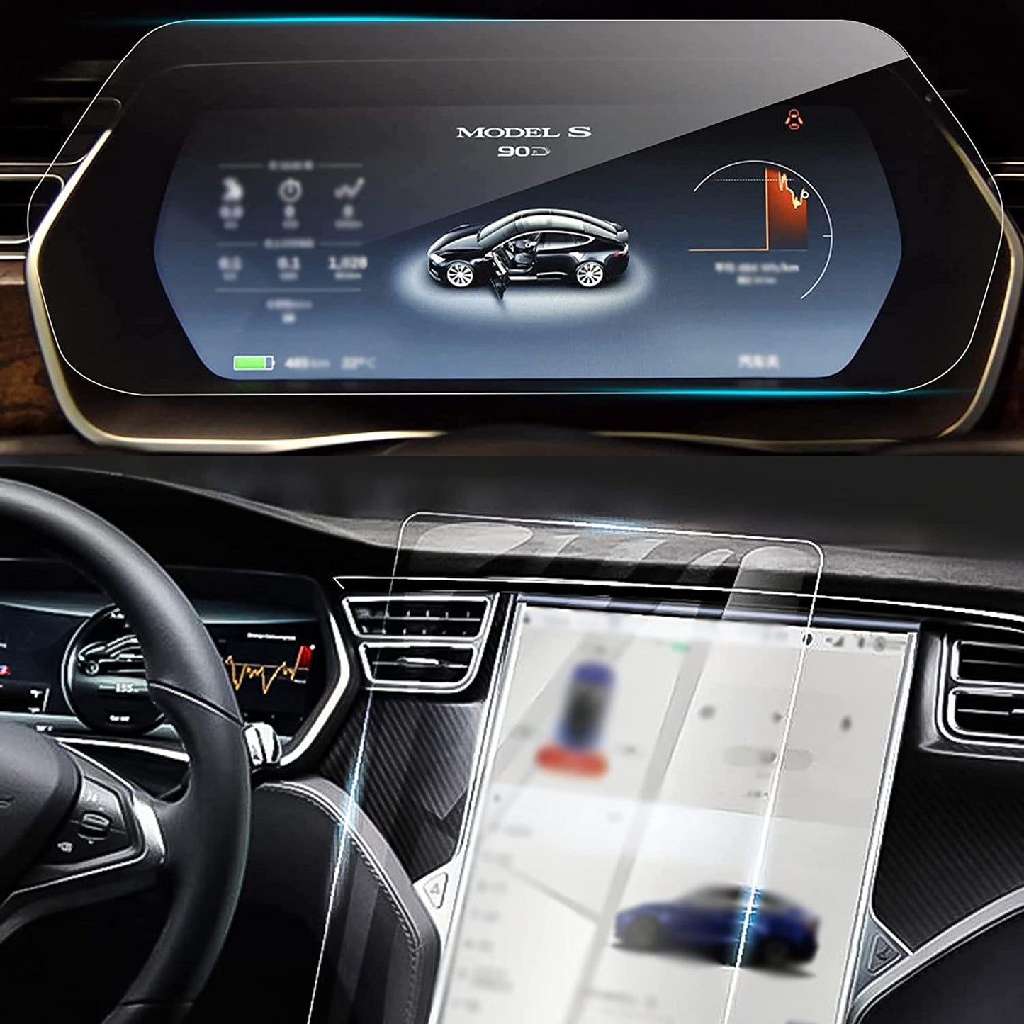 Tempered Glass Screen Protector for Model S/X【17 inch】